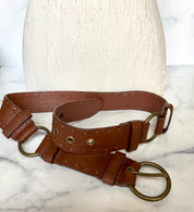 Leather brown waist belt