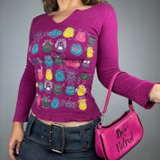 Euro Vintage Fingerprint Doodle Graphic Long Sleeve (XS/S)
