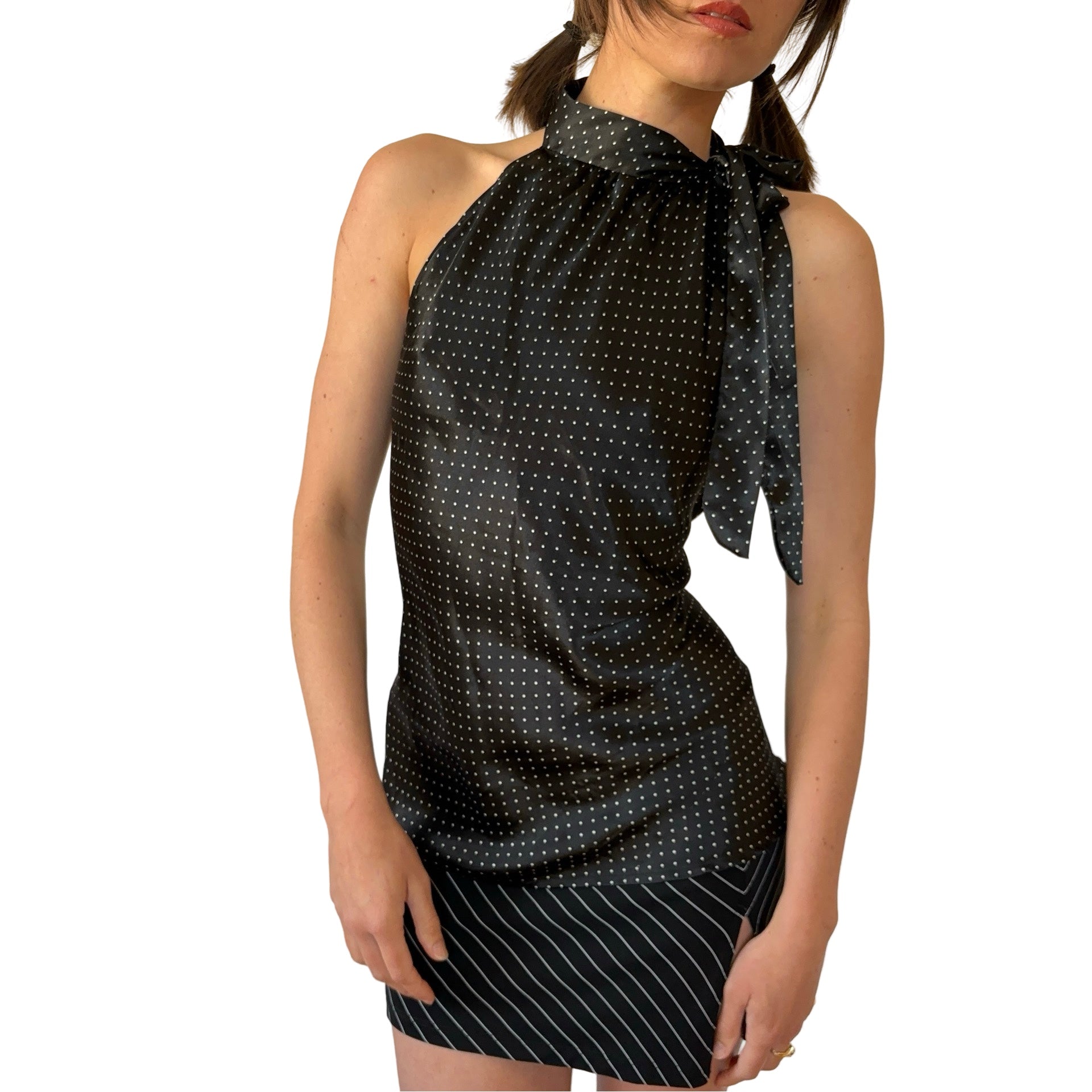 90s Polka Dot Satin Top (L)