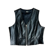 90s Leather Zip Up Vest (L)