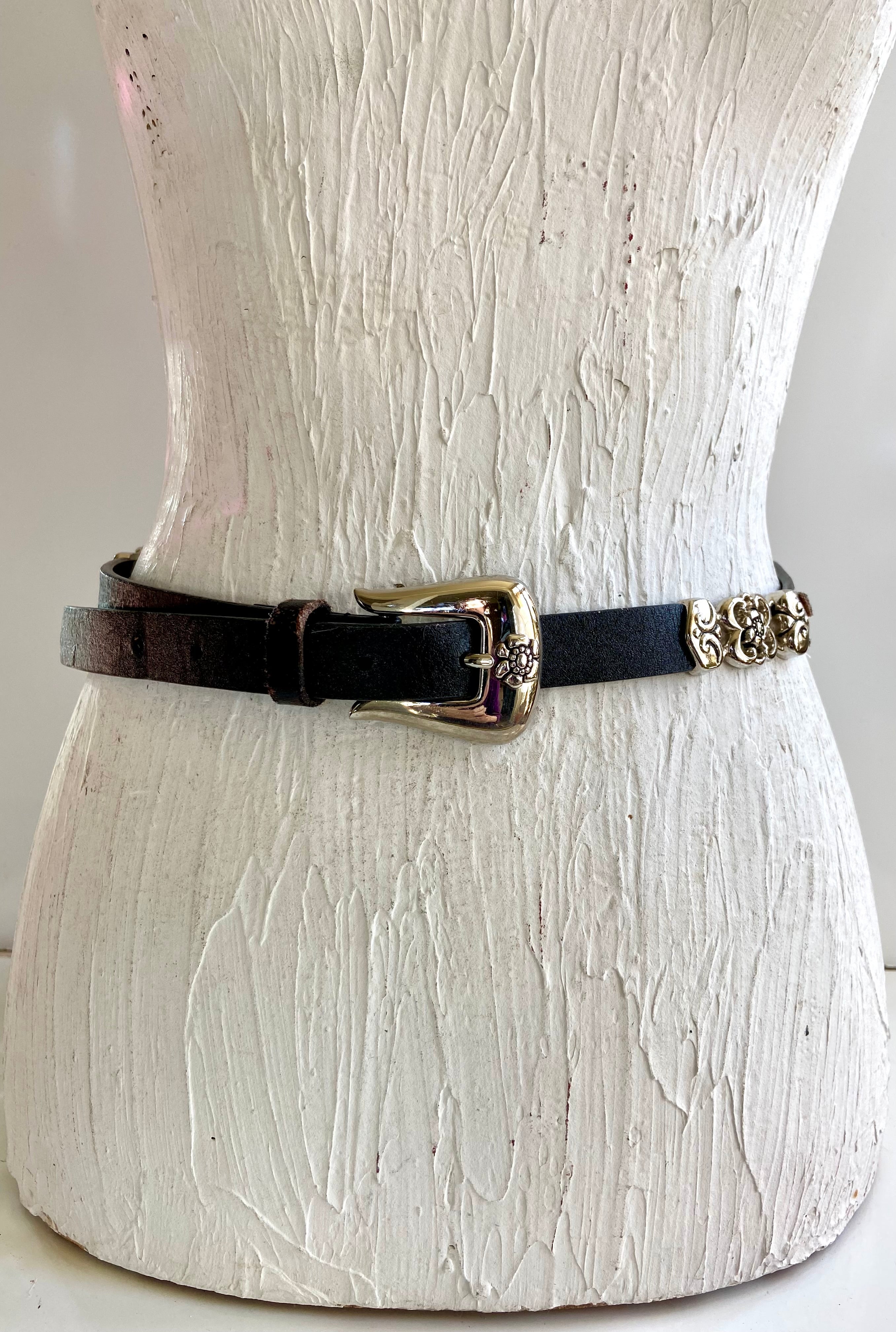 Black leather belt