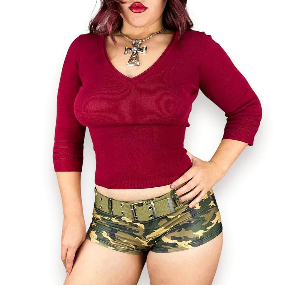 90s Oxblood Knit Top (S)