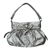 Y2K Studded Silver Leather Bag