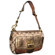 Vintage Metallic Leather Coach Shoulder Soho Bag