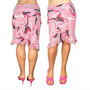 Y2K Express Silk Midi Skirt (XS)