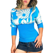 Bebe 2000s Cerulean Silk Blouse (S)