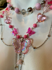 Pinky butterflies choker