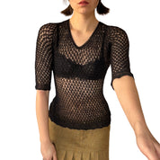 Noir Crochet Blouse (S)