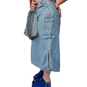 Vintage Denim Maxi Skirt (XL)