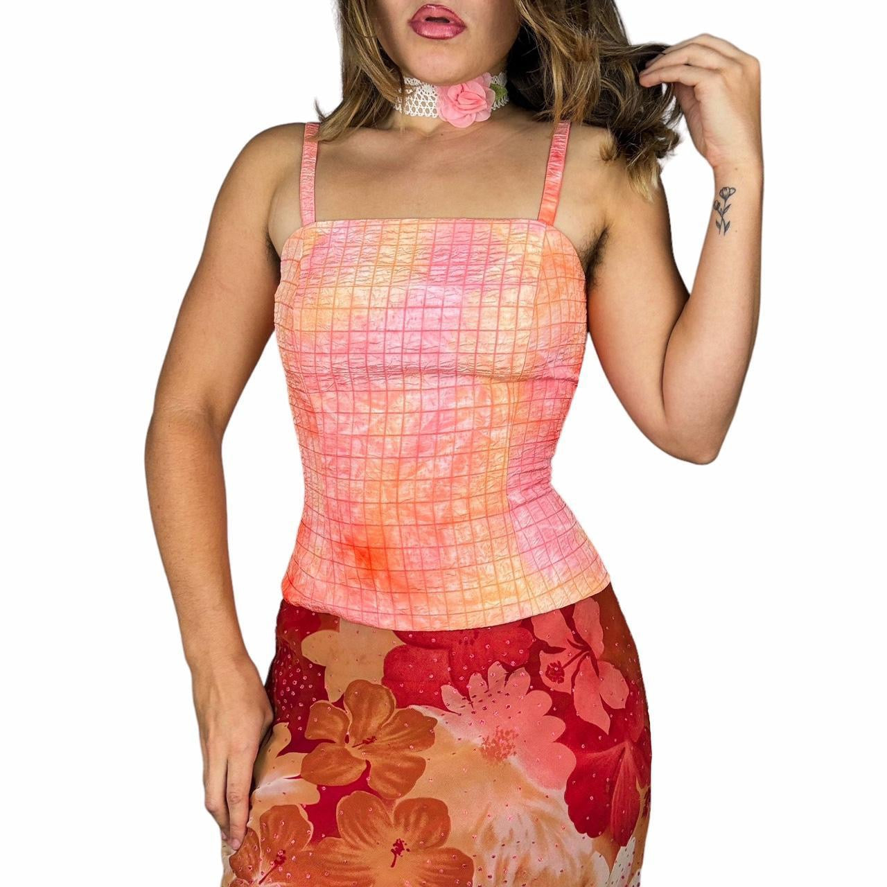 90s Peach Sorbet Bustier (M)