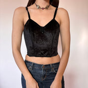 90s Noir Velvet Bustier (XS)