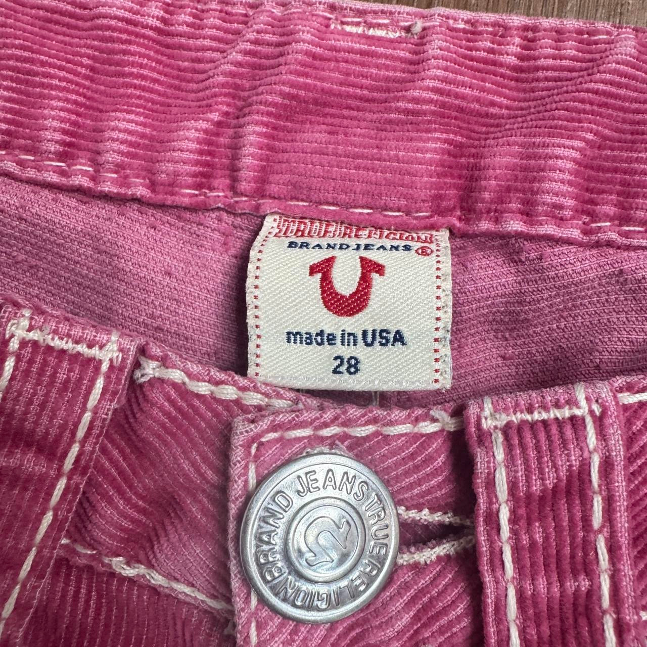 True Religion Pink Corduroy Low Rise Jeans (S)
