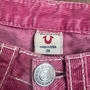 True Religion Pink Corduroy Low Rise Jeans (S)