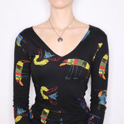 Y2K DESIGUAL Graphic Long Sleeve Tee (M)