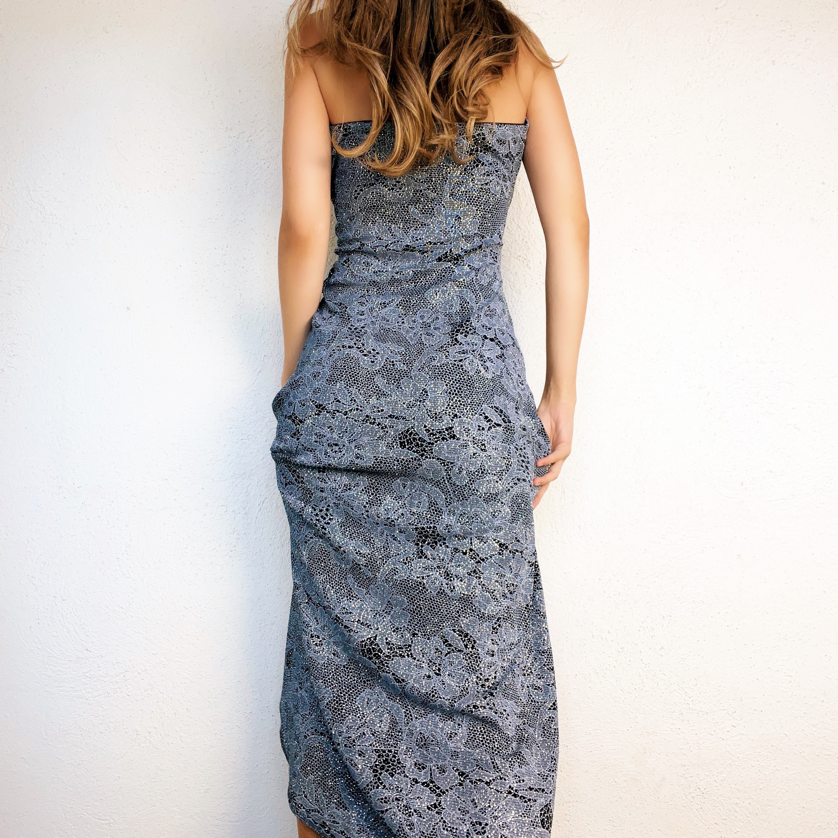 90s Sparkly High-Low Maxi Top - Large
