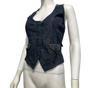 Vintage Italian Denim Gothic Waistcoat (S)
