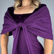 90s Violet Velvet Built-In Sash Gown (S)