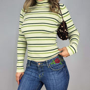 Vintage Striped Fitted Turtleneck (S/M)