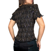 Vintage Intricate Beaded Silk Blouse (M)