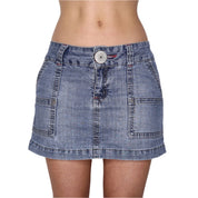 Y2K Low Waisted Denim Mini Skirt (S) 