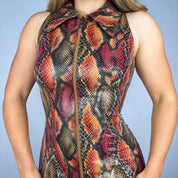 Caché Wet Look Snakeskin Dress (S)