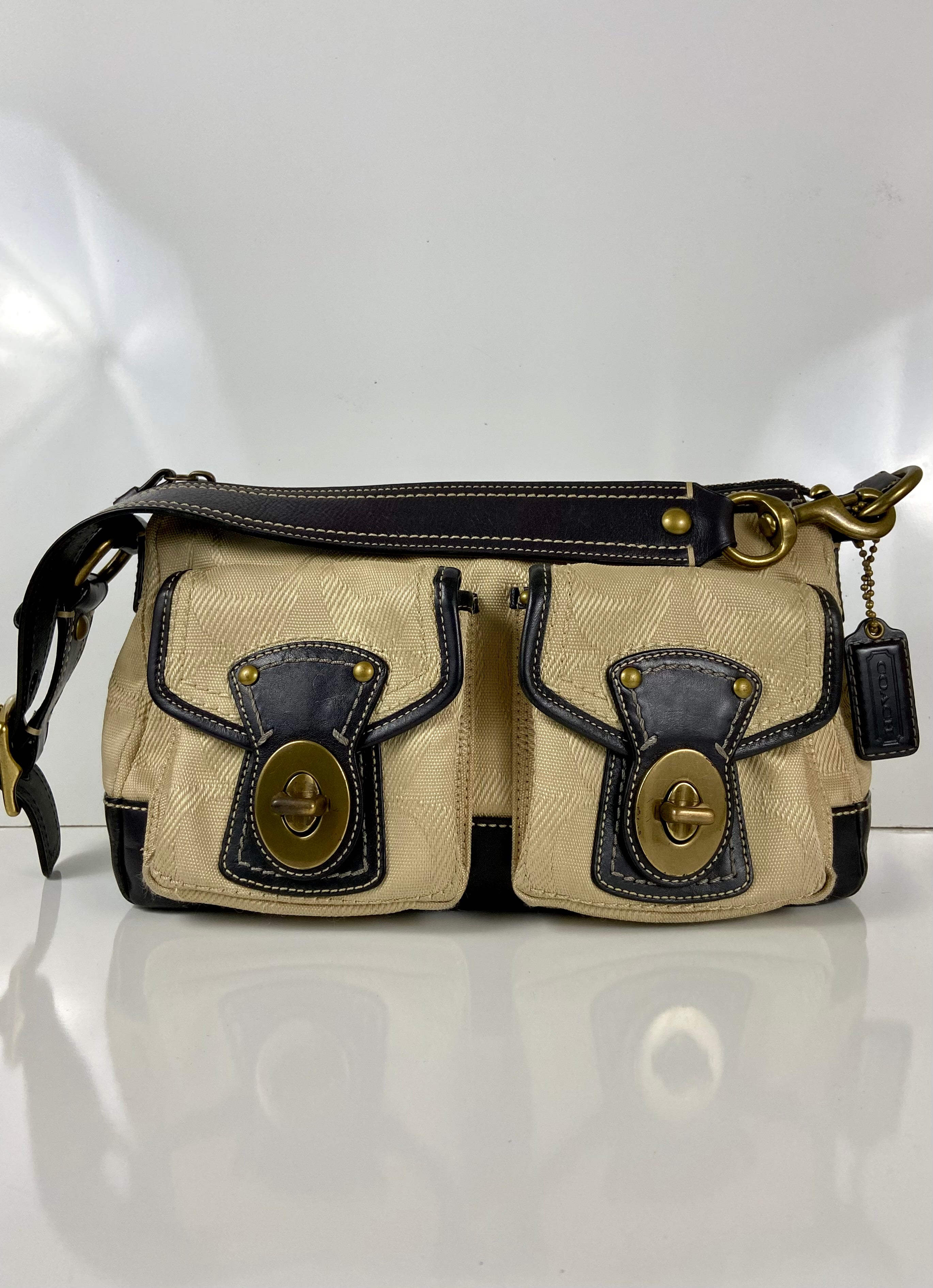 COACH 65th ANNIVERSARY ICONIC LEGACY BLACK LEATHER TOTE BAG