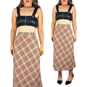 90s Plaid Midi Skirt (S)