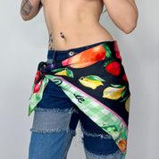 Fruit Print Silky Scarf