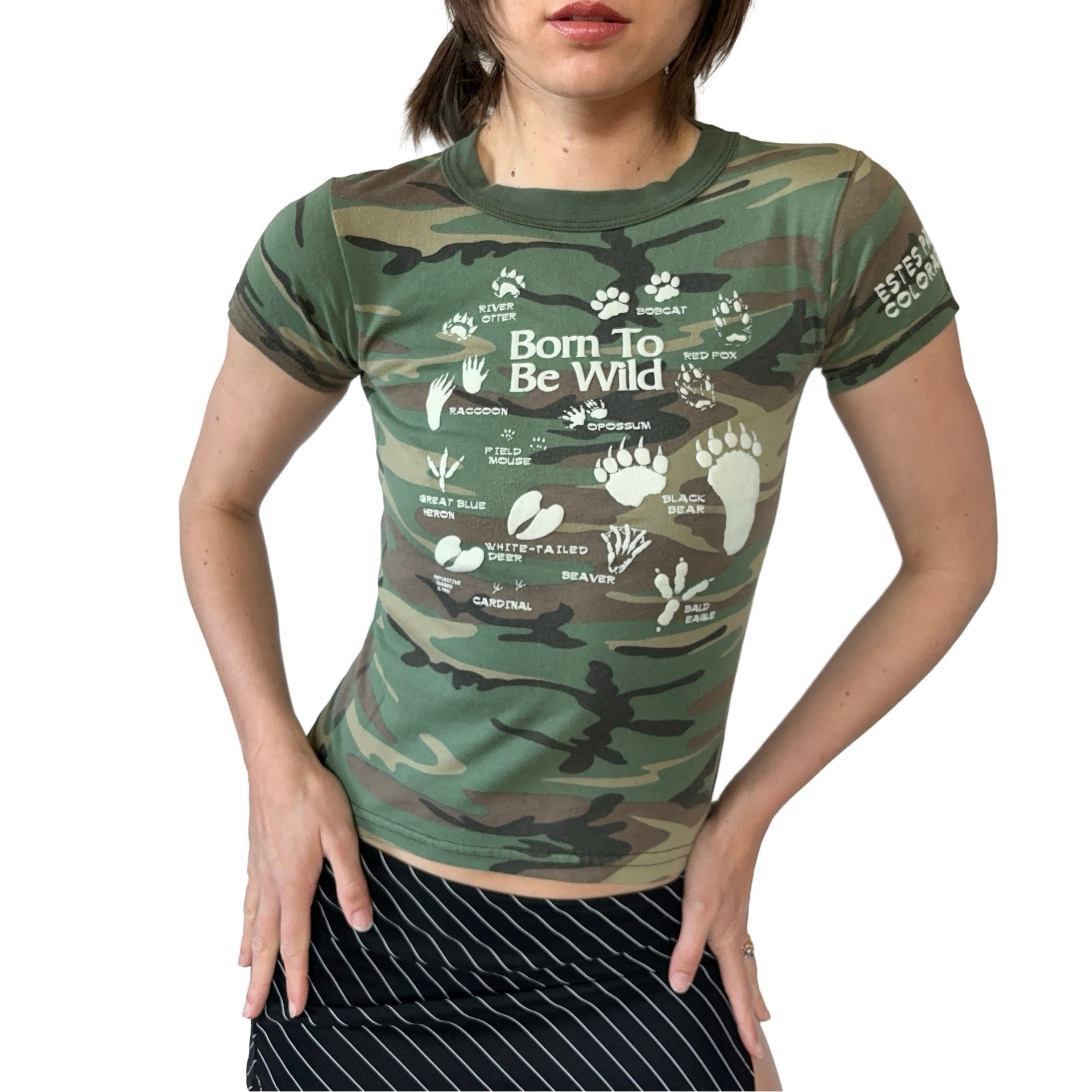 90s Camo Baby Tee (XXS)