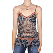 Y2K Patterned Chiffon Drop Waist Camisole (S)