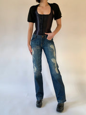 Y2K Distressed Jeans (S)