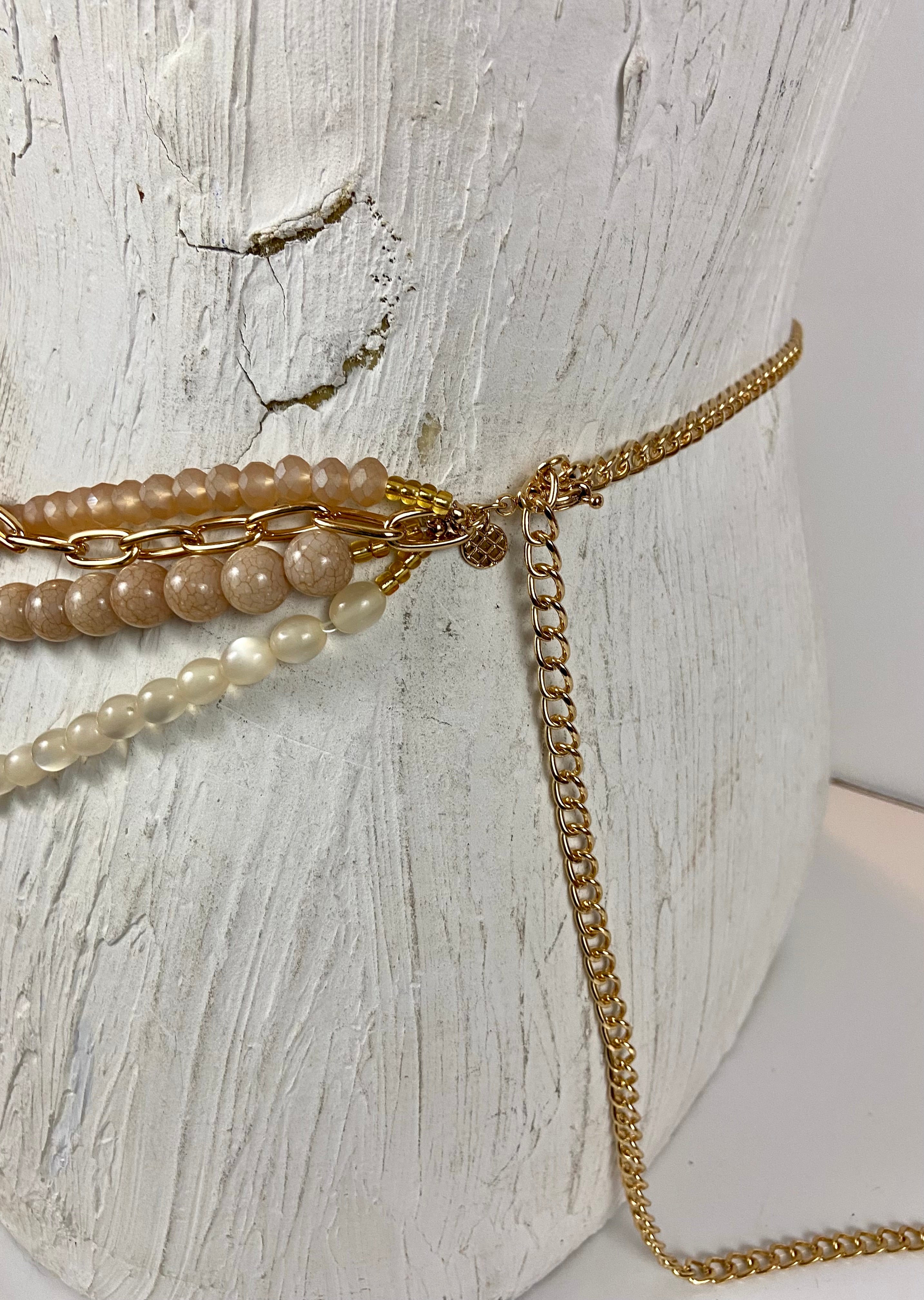 Luxury beads layered belt