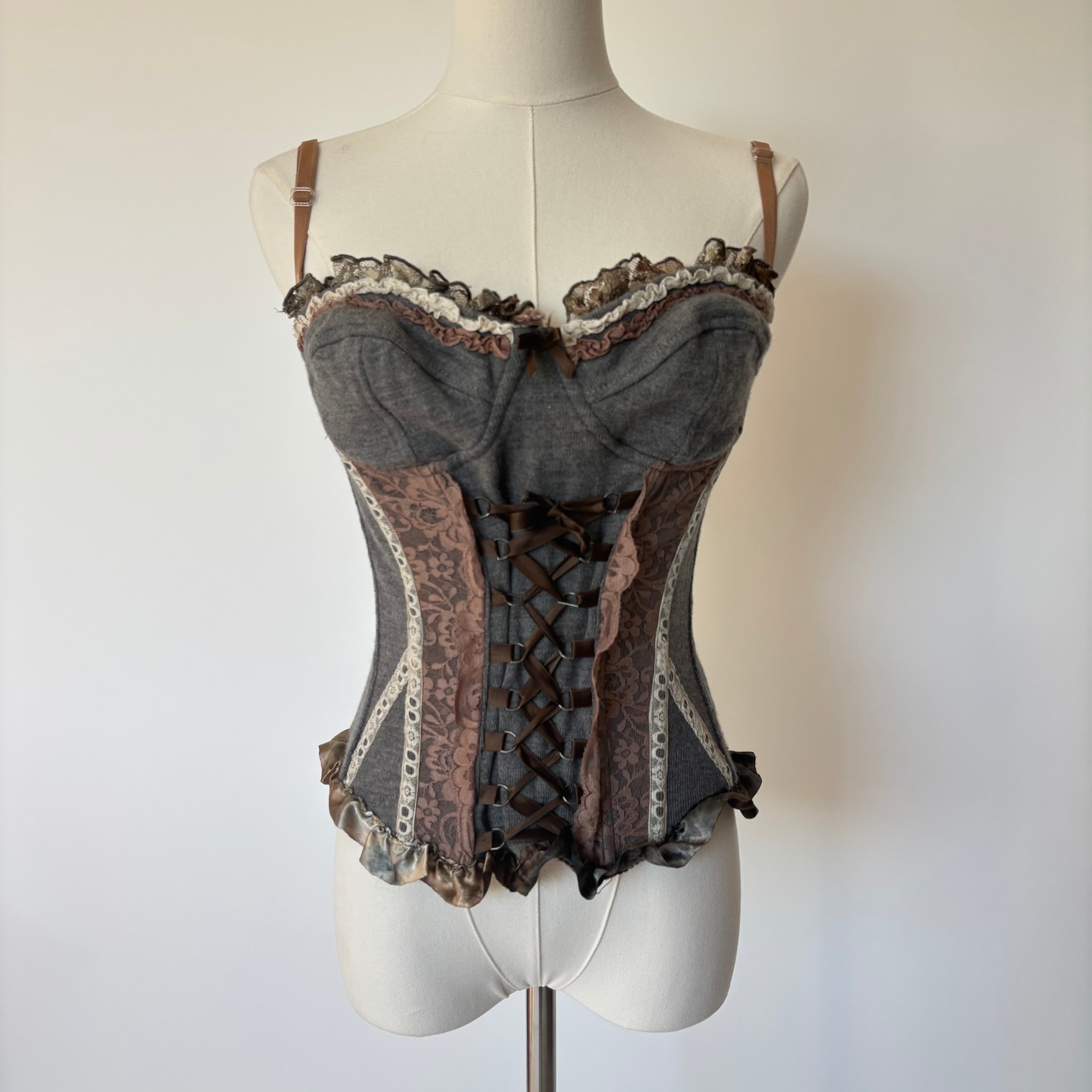 Italian Merino Wool Blend Lace Up Corset (S)