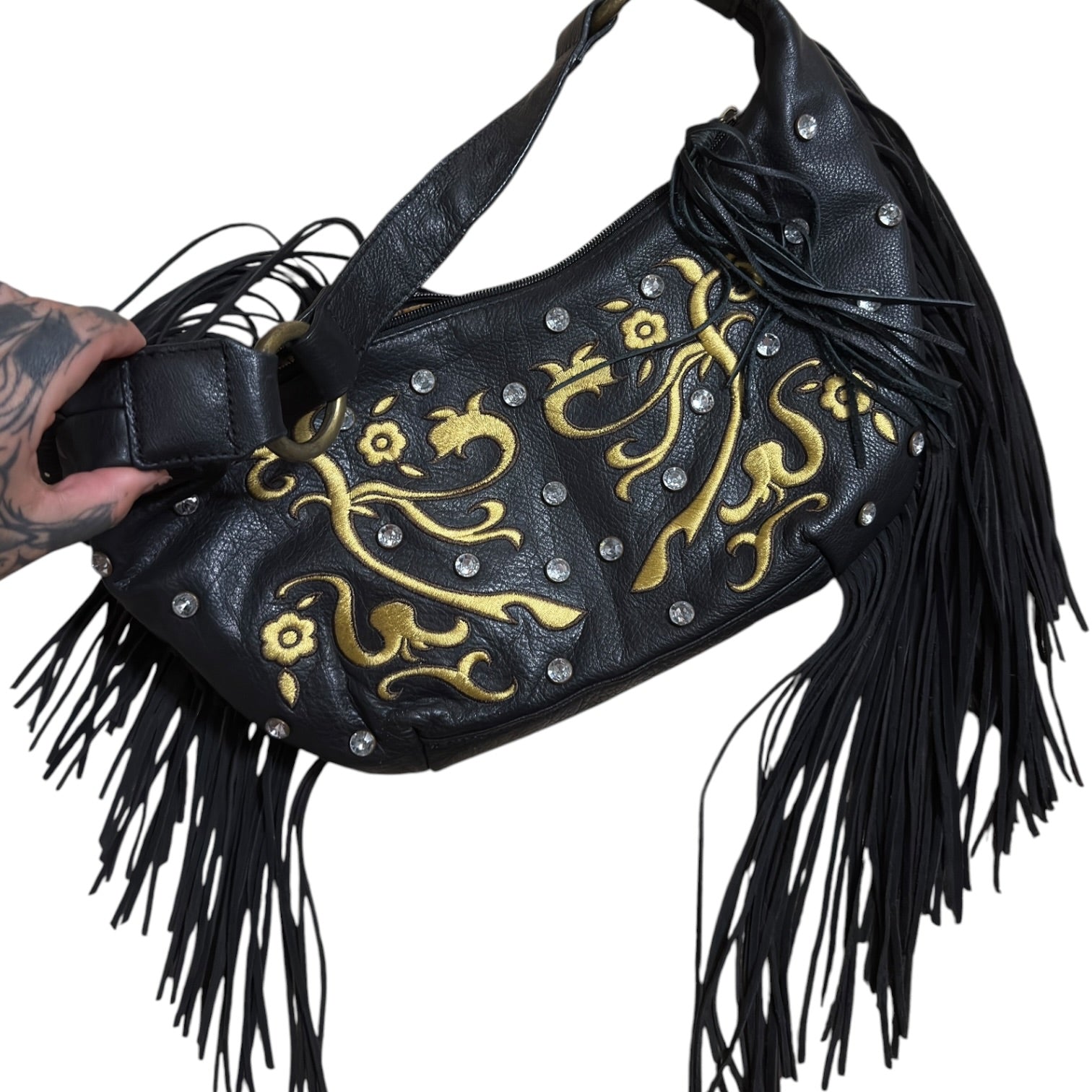 Carlos Falchi fringe boho bag