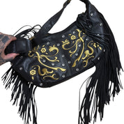 Carlos Falchi fringe boho bag