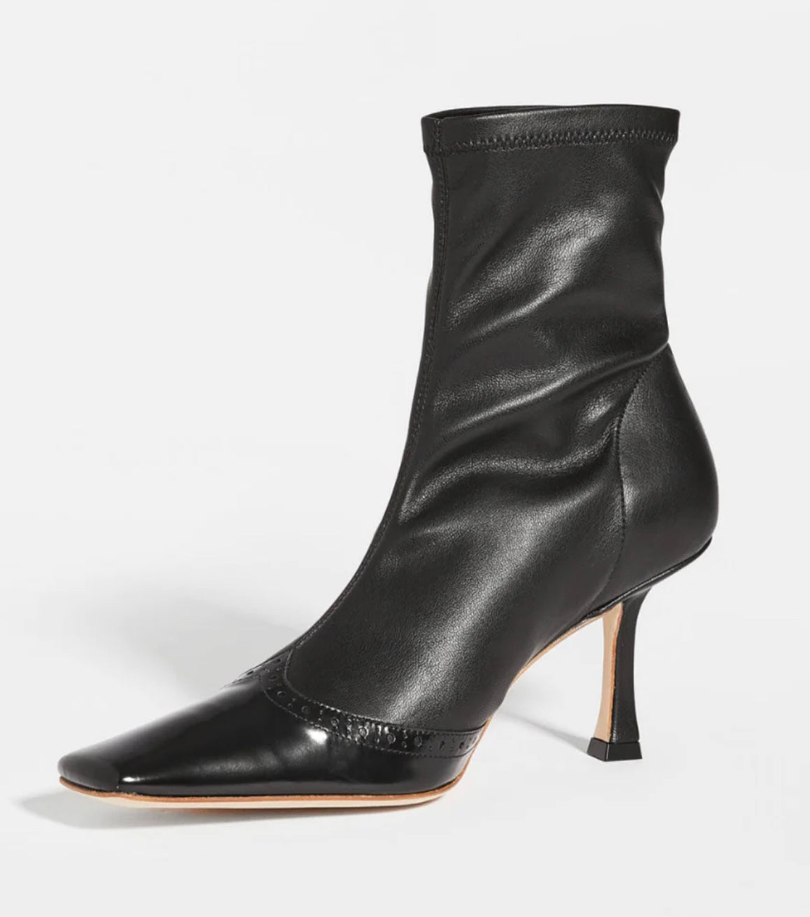 A.W.A.K.E. Mode Designer Black Leather Stretch Boots (6.5)