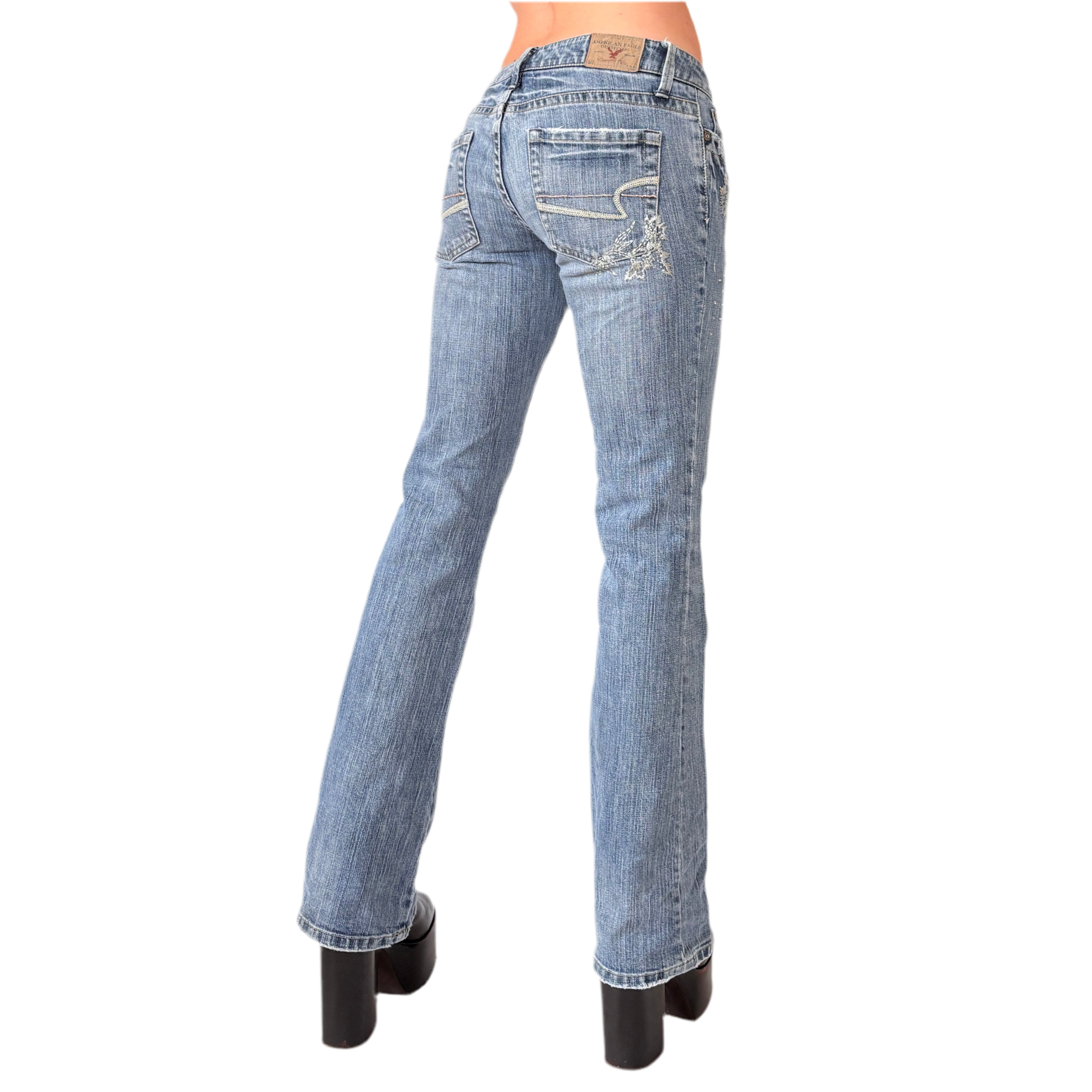 Y2K Embellished Low Rise Jeans (XS)