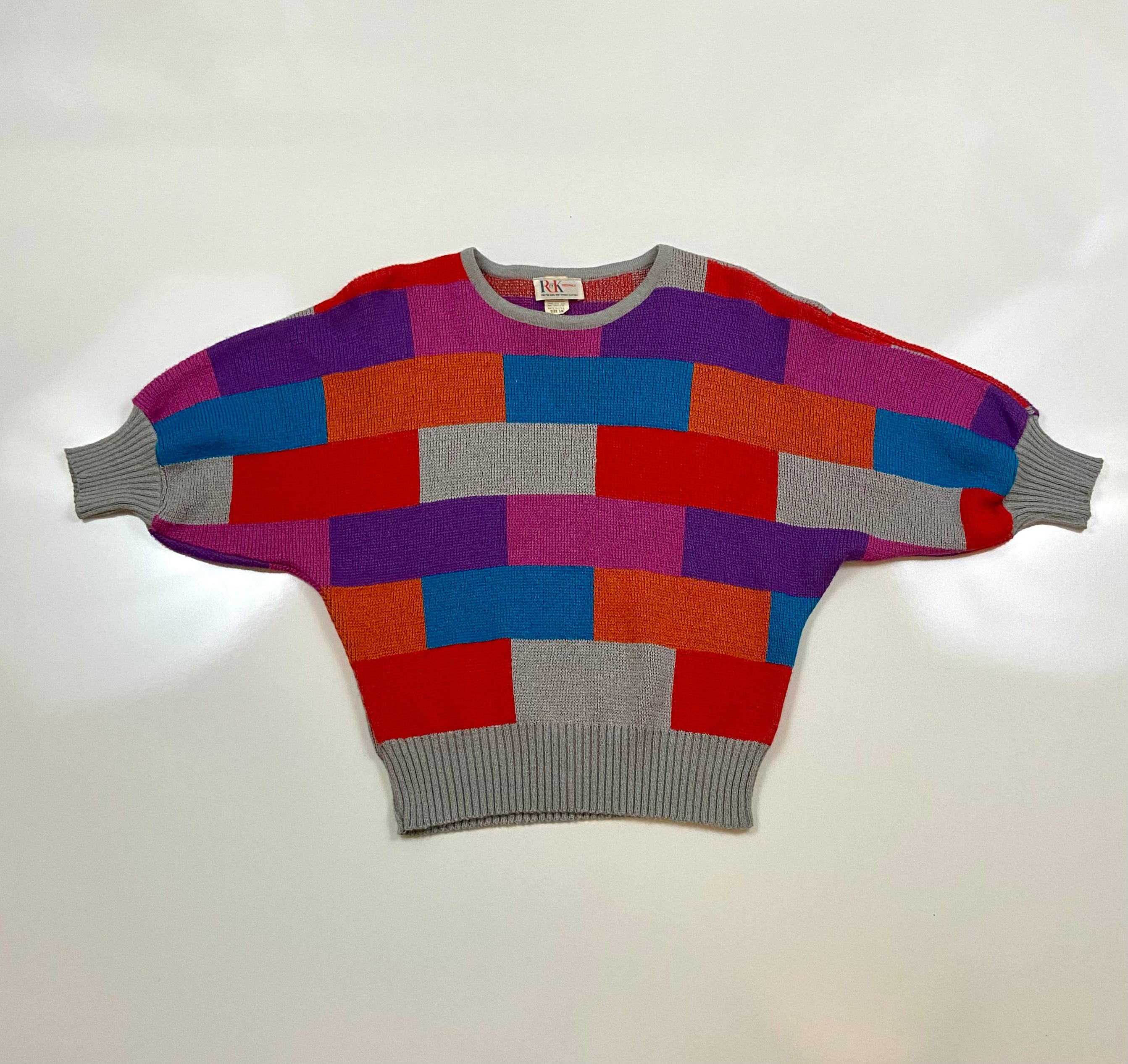 Vtg 80s Patchwork by R&K
Originals Sweater 
Pullover Rare Throwback Euc