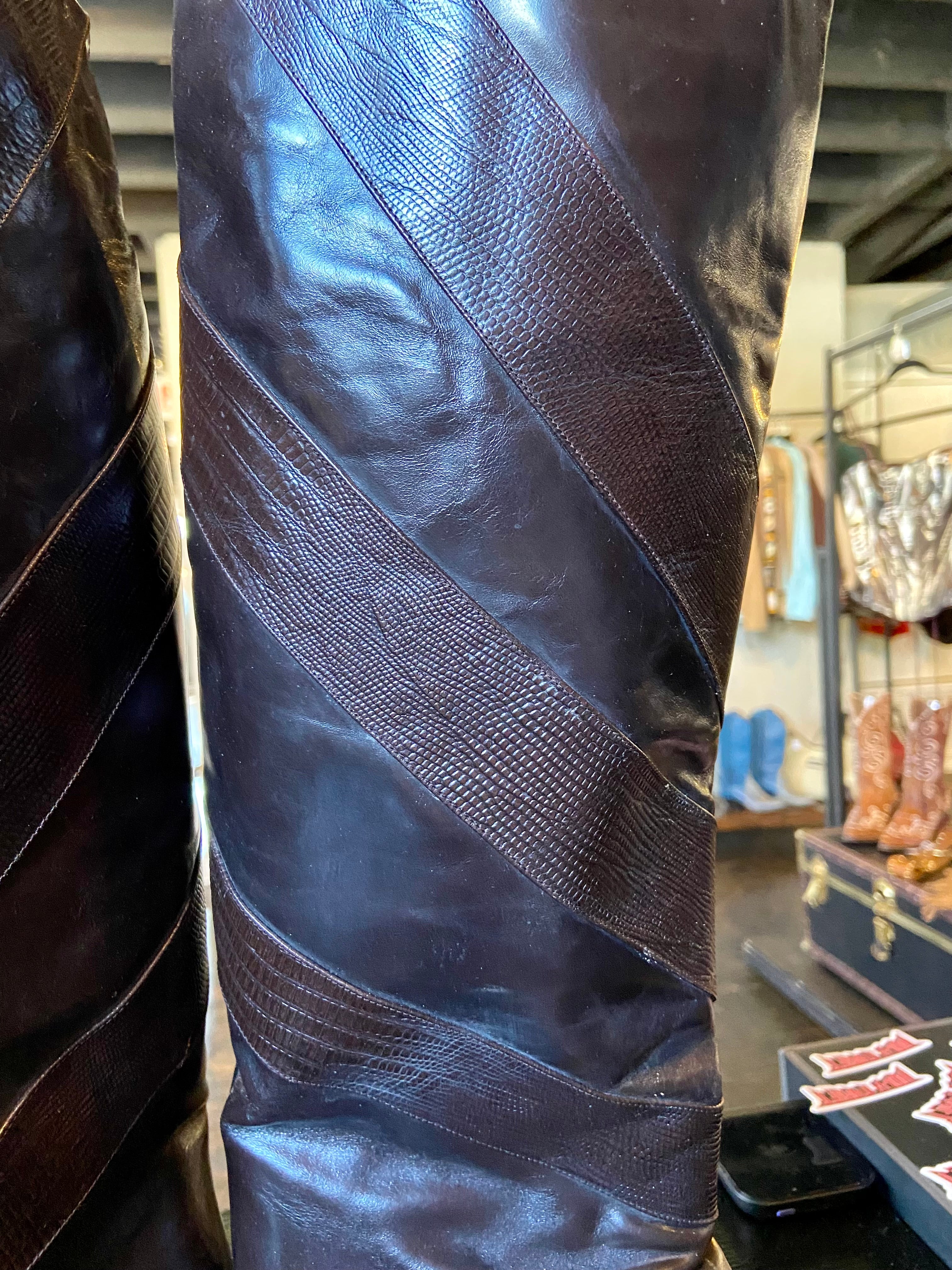 David Roberta Leather Knee Boots (8.5)