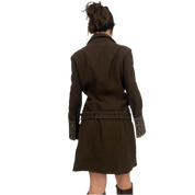 Chocolate Wool Belted Coat (S)