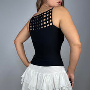 90s Cutout High Neckline Top (XS)
