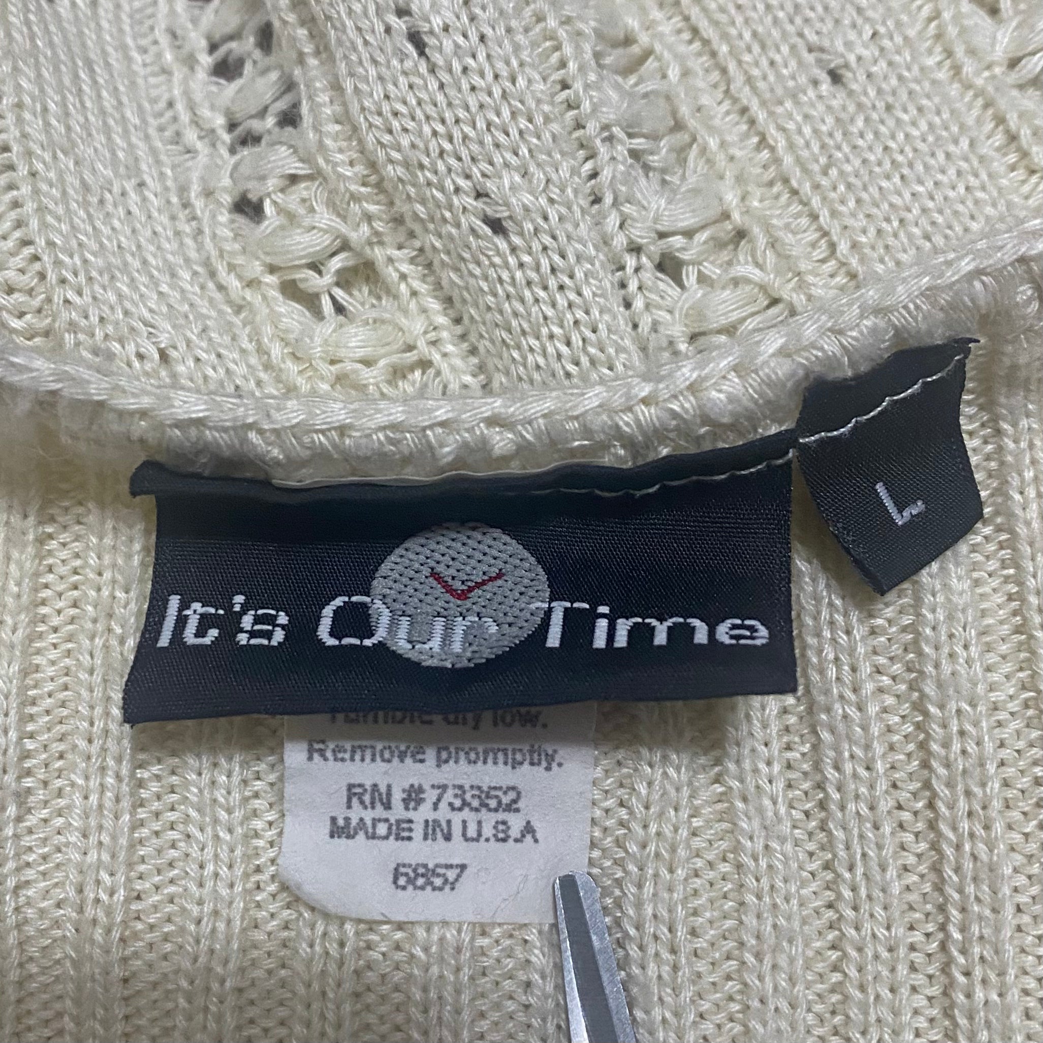 90s Cream Cutout Sweater (L)