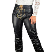 Vintage Lace Up Leather Pants (L)