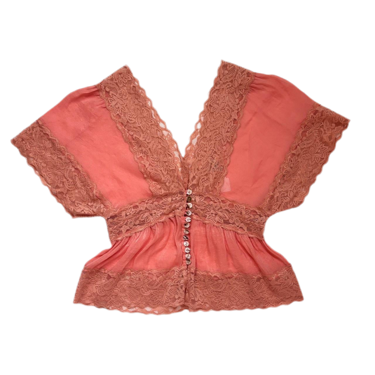 Y2K Peachy Lace Top (XS/S)