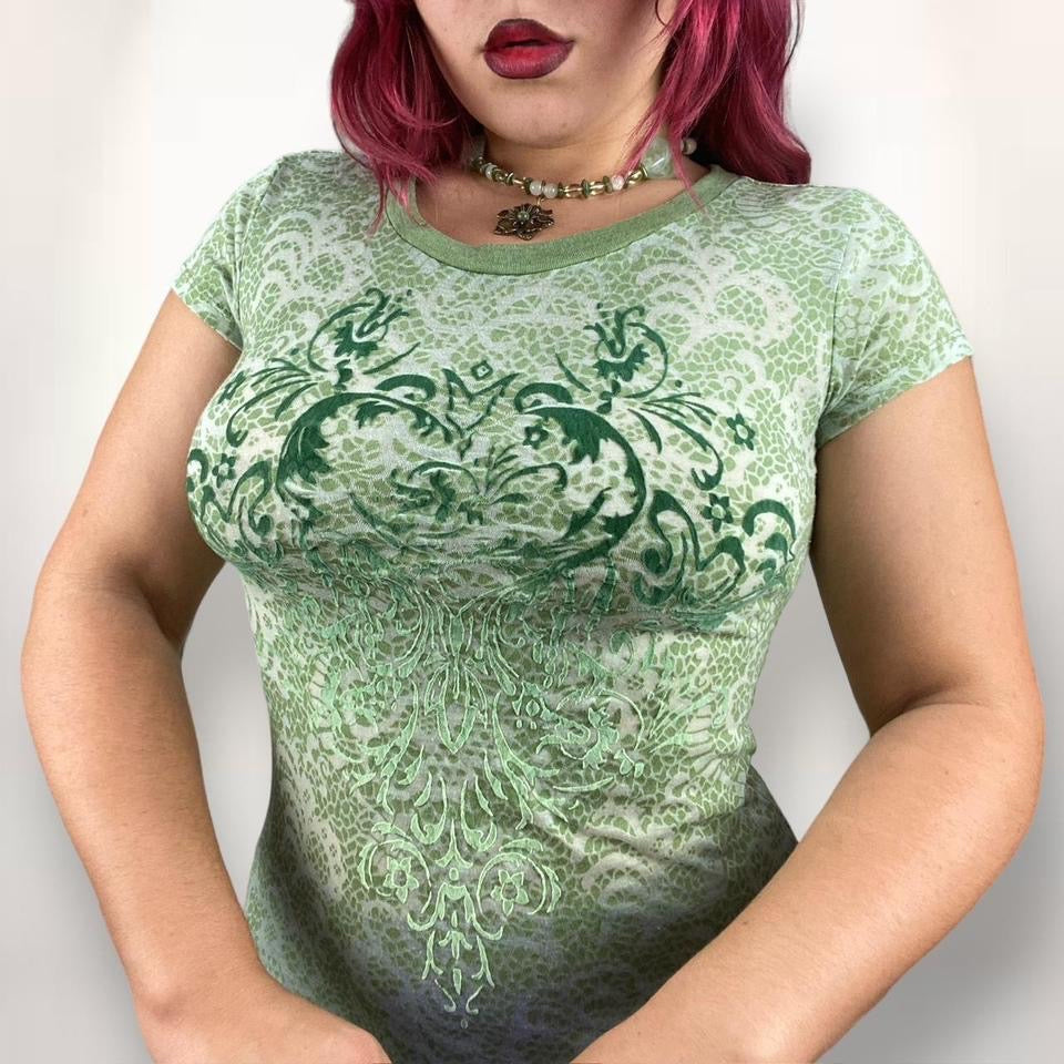 Y2K Fairy Grunge Baby Tee (S-M)
