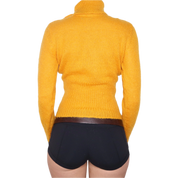 Y2K Orange Mohair Turtleneck Sweater (S/M)