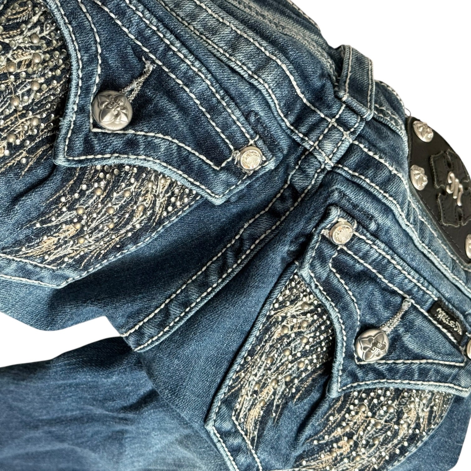 Y2K miss me angel wing skinny jeans (26)