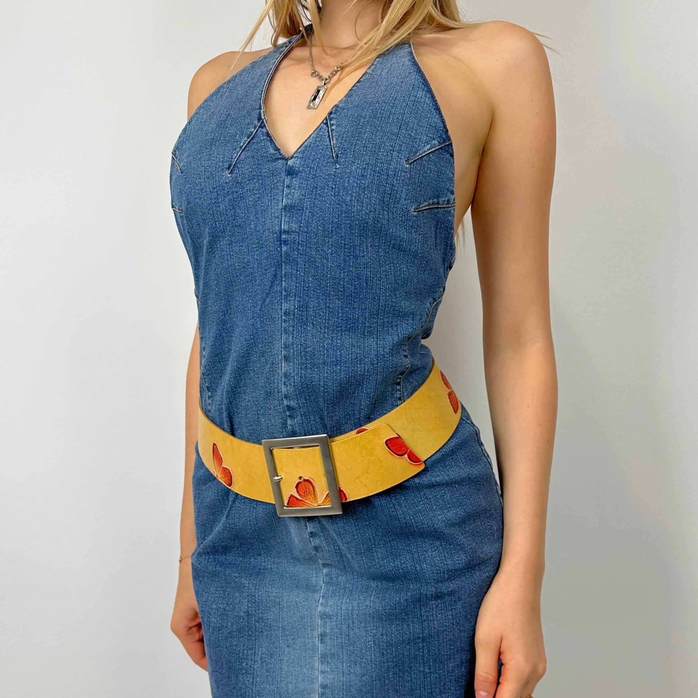 00’s Bebe Leather Butterfly Belt (S)