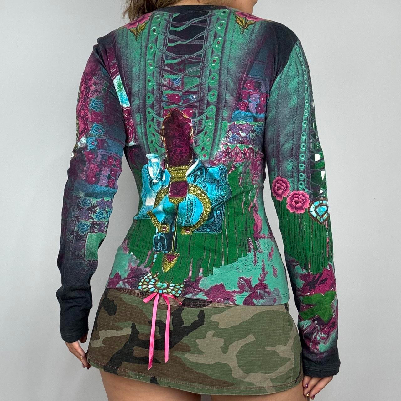 Italian Vintage Maximalist Graphic Long Sleeve (L/XL)