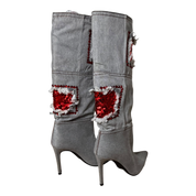 Denim Knee High Stiletto Boots (6)
